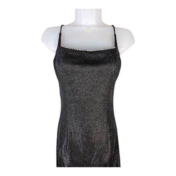 VTG Gunne Sax Jessica McClintock 9/10 Full Length Maxi Black Formal Gown Dress - Picture 2 of 12